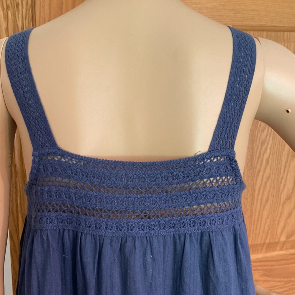 Universal Thread blue pheasant style crepe sun dress with fun top/strap … - Picture 4 of 9